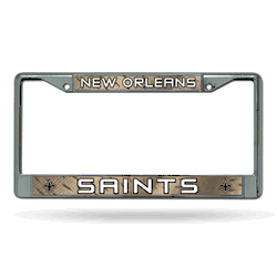 New Orleans Saints  12" x 6" Chrome Frame With Decal Inserts