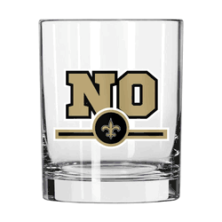 New Orleans Saints 14oz Letterman Rocks Glass