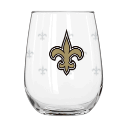 New Orleans Saints 16oz Satin Etch Curved Beverage Glass