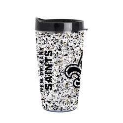New Orleans Saints 16oz Terrazzo Dbl Wall Clear Tumbler