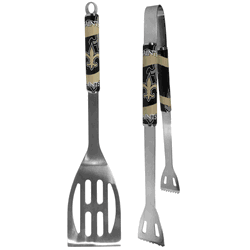 New Orleans Saints 2 pc Steel BBQ Tool Set