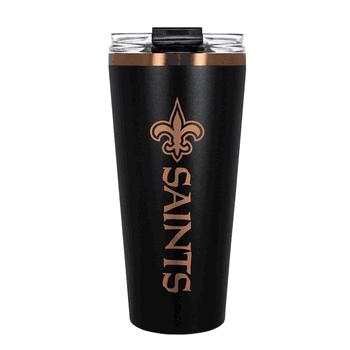 New Orleans Saints 32oz Black and Copper Big Slim with Straw