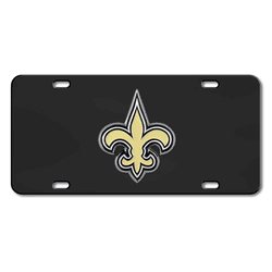 New Orleans Saints 3D Black License Plate