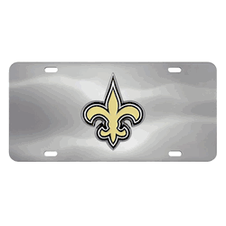 New Orleans Saints 3D Stainless Steel License Plate