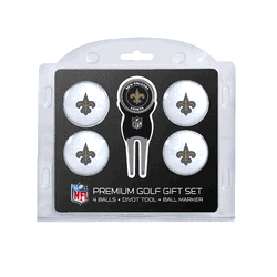 New Orleans Saints 4 Ball Gift Set + Divot Tool & Marker