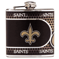 New Orleans Saints 6oz Stainless Steel Flask with Metallic Graphics