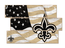 New Orleans Saints American Flag 3 Plank