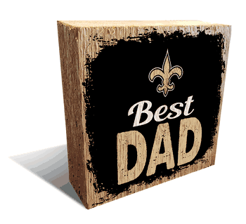 New Orleans Saints Best Dad 6x6 Wood Block