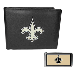 New Orleans Saints Bi-fold Wallet & Color Money Clip