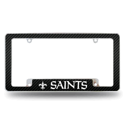 New Orleans Saints Black 12" x 6" Chrome All Over Automotive License Plate Frame