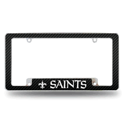 New Orleans Saints Black 12" x 6" Chrome All Over Automotive License Plate Frame for Car/Truck/SUV