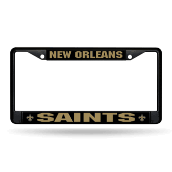 New Orleans Saints  Black Chrome Frame with Plastic Inserts 12