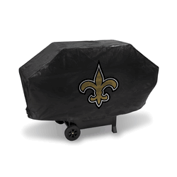New Orleans Saints Black Deluxe Vinyl Grill Cover - 68" Wide/Heavy Duty/Velcro Staps