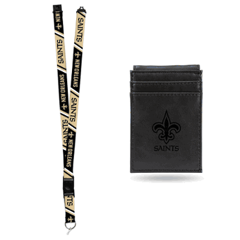 New Orleans Saints Black Front Pocket Wallet Set