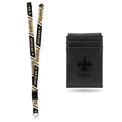 New Orleans Saints Black Front Pocket Wallet Set