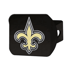 New Orleans Saints Black Metal Hitch Cover - 3D Color Emblem