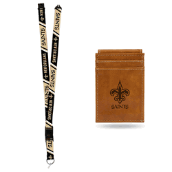 New Orleans Saints Brown Front Pocket Wallet Set