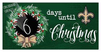 New Orleans Saints Chalk Christmas Countdown 6x12 Sign