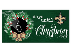 New Orleans Saints Chalk Christmas Countdown 6x12 Sign