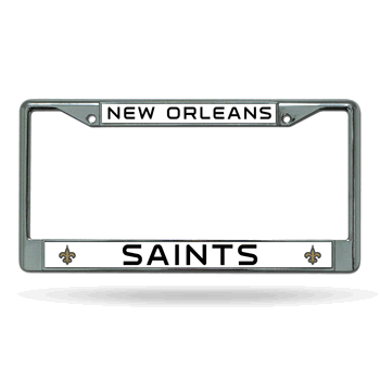 New Orleans Saints Standard Chrome Frame with Plastic Inserts 12