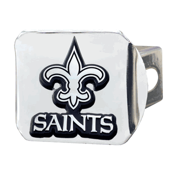 New Orleans Saints Chrome Metal Hitch Cover with Chrome Metal 3D Emblem