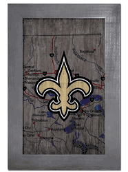 New Orleans Saints City Map 11x19 Sign