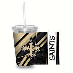 New Orleans Saints Clear Tumbler W/Straw
