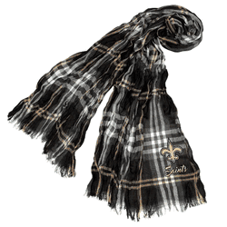 New Orleans Saints Crinkle Scarf Plaid Black/Gold