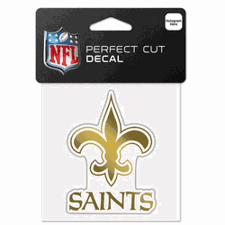 New Orleans Saints Decal 4x4 Perfect Cut Metallic Gold