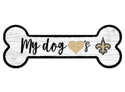 New Orleans Saints Dog Bone 6x12 Sign