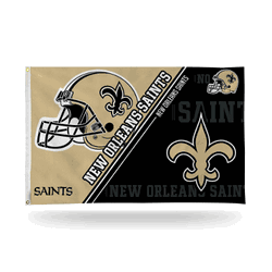 New Orleans Saints Dual-Logo 3' x 5' Banner Flag Single Sided