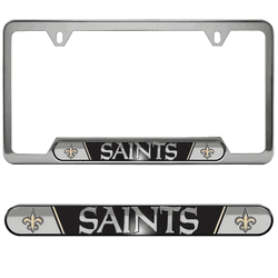 New Orleans Saints Embossed License Plate Frame, 6.25in x 12.25in