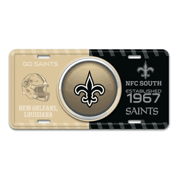 New Orleans Saints Embossed Metal License Plate