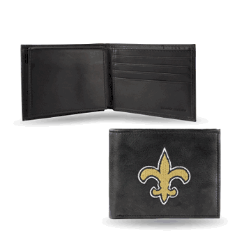 New Orleans Saints  Embroidered Genuine Leather Billfold Wallet 3.25