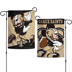 New Orleans Saints Flag 12x18 Garden Style 2 Sided Disney