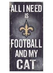 New Orleans Saints Football and My Cat 6x12 Sign