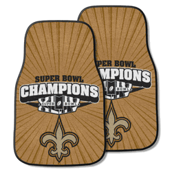 New Orleans Saints Front Carpet Car Mat Set - 2 Pieces, 2010 Super Bowl XLIV Champions