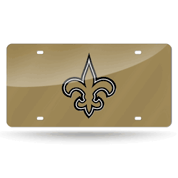 New Orleans Saints Gold 12" x 6" Laser Cut Tag For Car/Truck/SUV