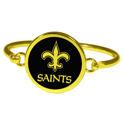 New Orleans Saints Gold Tone Bangle Bracelet