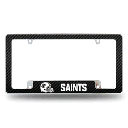 New Orleans Saints Helmet Logo 12" x 6" Chrome All Over Automotive License Plate Frame for Car/Truck/SUV