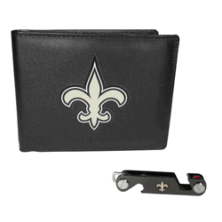 New Orleans Saints Leather Bi-fold Wallet & Key Organizer