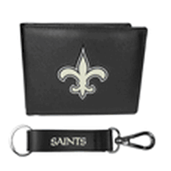 New Orleans Saints Leather Bi-fold Wallet & Strap Key Chain