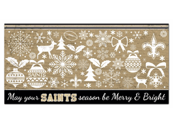 New Orleans Saints Merry and Bright 6x12 Sign