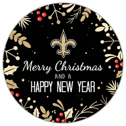 New Orleans Saints Merry Christmas & New Year 12in Circle