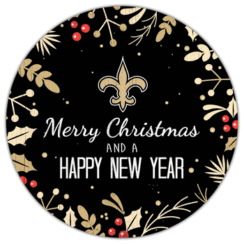 New Orleans Saints Merry Christmas & New Year 12in Circle