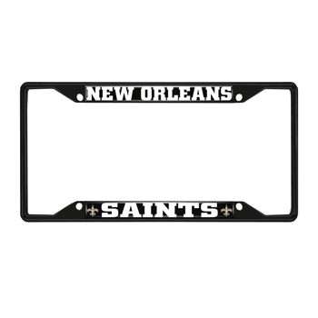 New Orleans Saints Metal License Plate Frame Black Finish