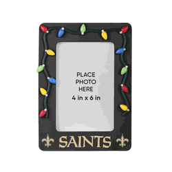 New Orleans Saints Picture Frame with Holiday Lights