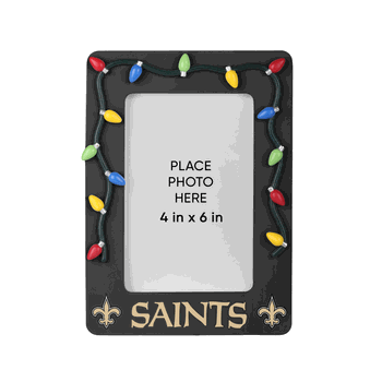New Orleans Saints Picture Frame with Holiday Lights