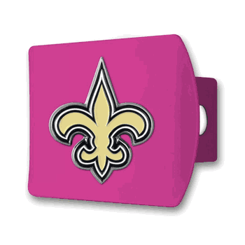 New Orleans Saints Pink Metal Hitch Cover with  3D Color Emblem