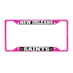 New Orleans Saints Pink Metal License Plate Frame - 6.25"x12.25"